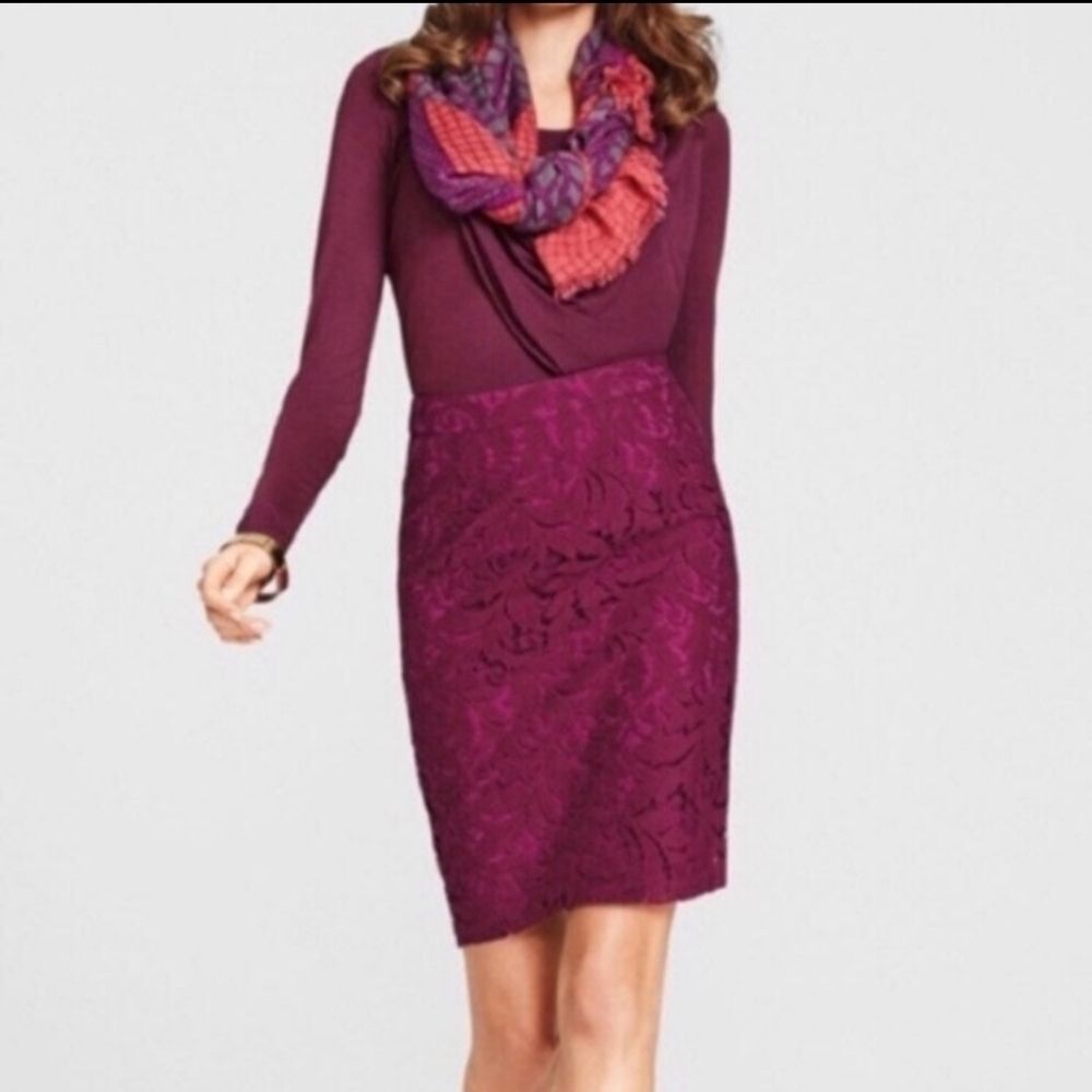 Cabi Frolic Lace Pencil Skirt size 6 922